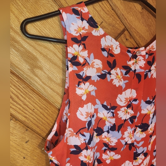 Cynthia Rowley orange and blue lightweight sheer medium tank top - Picture 5 of 8